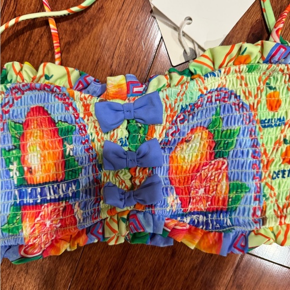 Colorful Ruffled Bikini Top - Picture 3 of 8